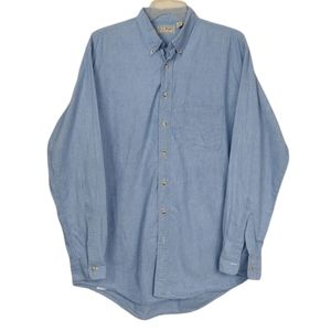 Vintage LL Bean chambray blue button up shirt Tall Large